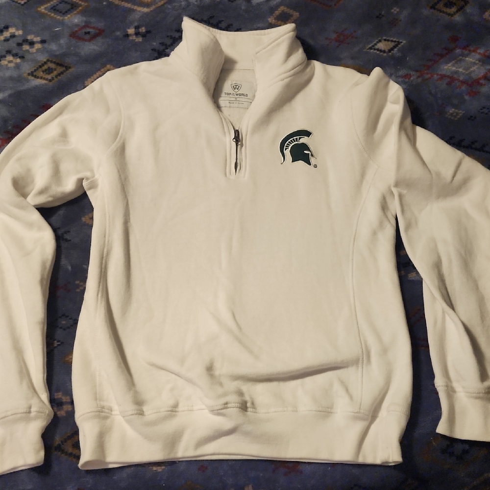 White Quarter-Zip Sweater
